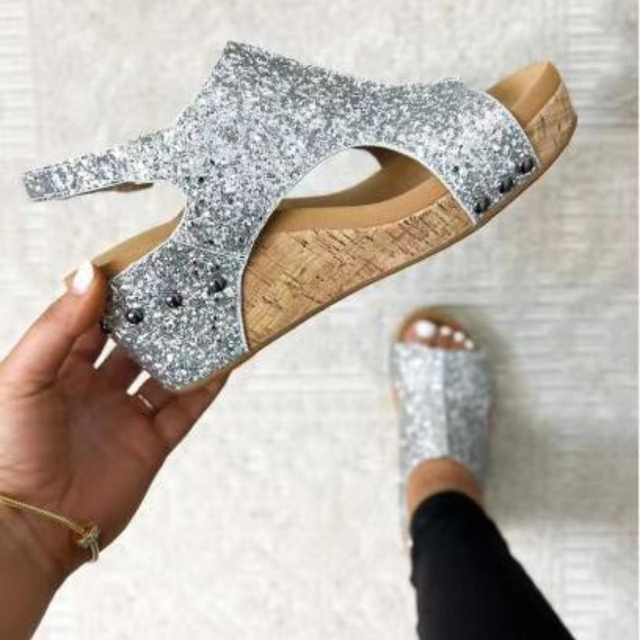 Orthopaedic comfort sandals for women – Mirella-Silver-4.5-Nora Luxe