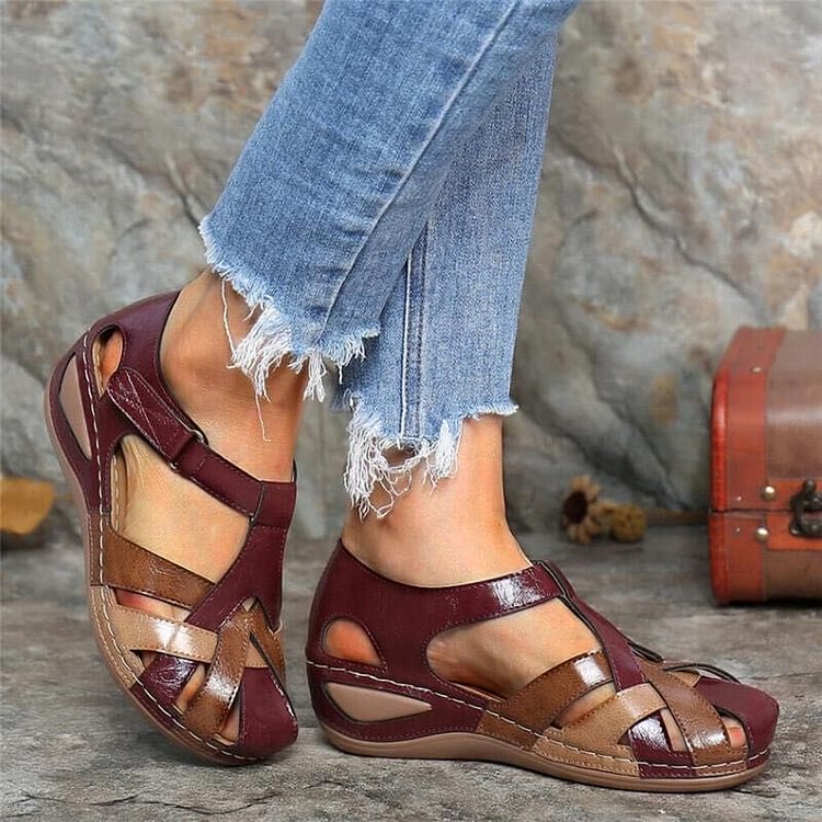 Orthopaedic comfort sandals for women – Sophia-Red-3-Nora Luxe