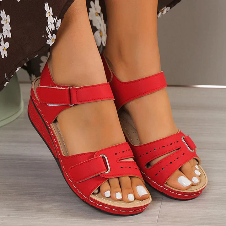 Orthopaedic comfort sandals for women – Vivienne-Red-3-Nora Luxe