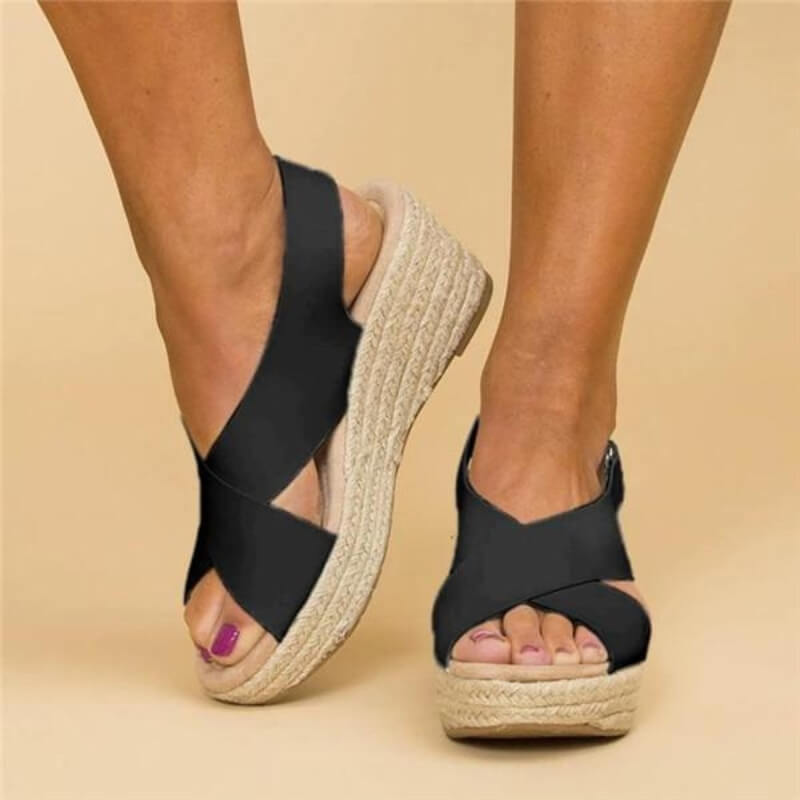 Orthopaedic Comfort Sandals - Serena-Black-3.5-Nora Luxe