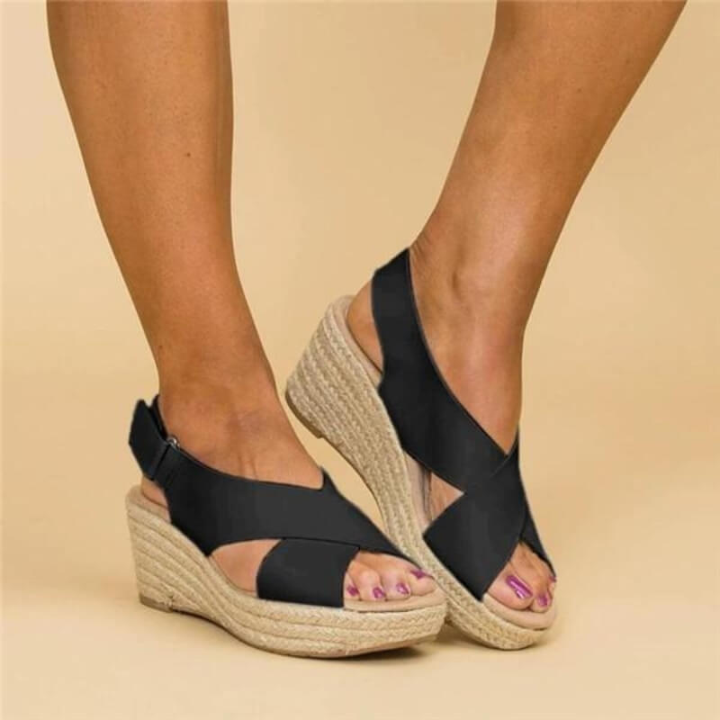 Orthopaedic Comfort Sandals - Serena-Black-3.5-Nora Luxe