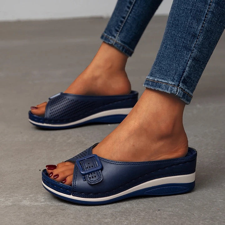 Orthopaedic comfort shoes for women - Lorena-Blue-3-Nora Luxe
