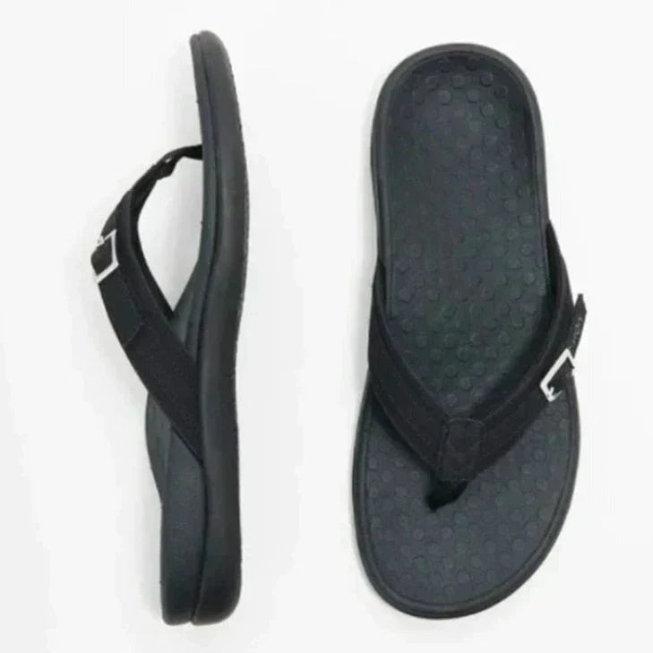 Orthopaedic Dam Sandals with EVA Insole – Amélie-Black-3-State of Style