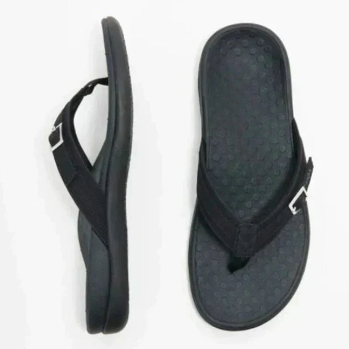 Orthopaedic Dam Sandals with EVA Insole – Amélie-Black-3-State of Style