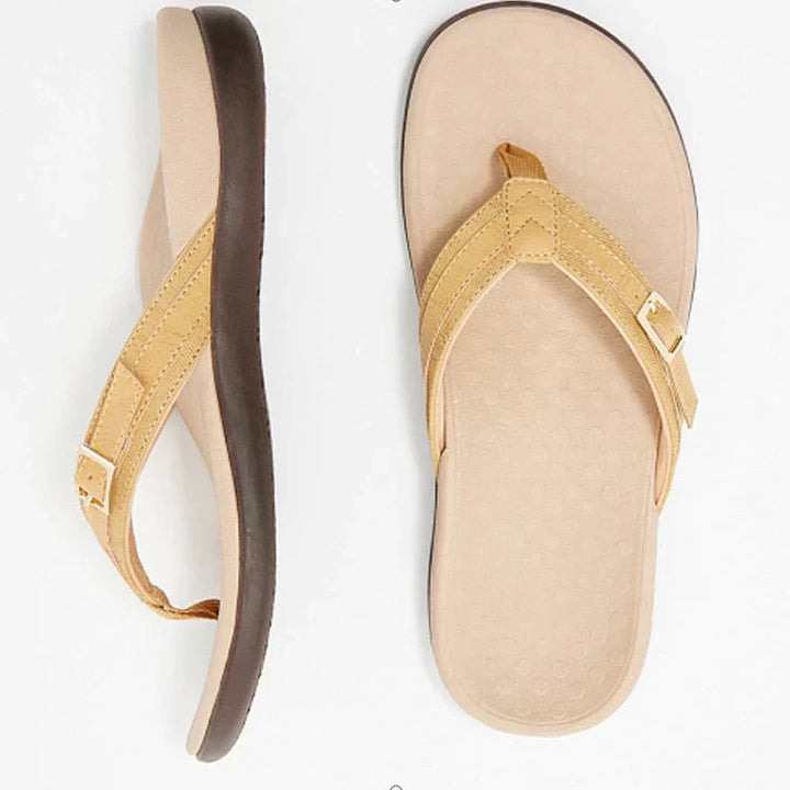 Orthopaedic Dam Sandals with EVA Insole – Amélie-Yellow-3-State of Style