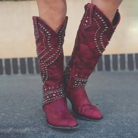 Orthopaedic High Boots for Women - Selena-Wine Red-4.0-Nora Luxe
