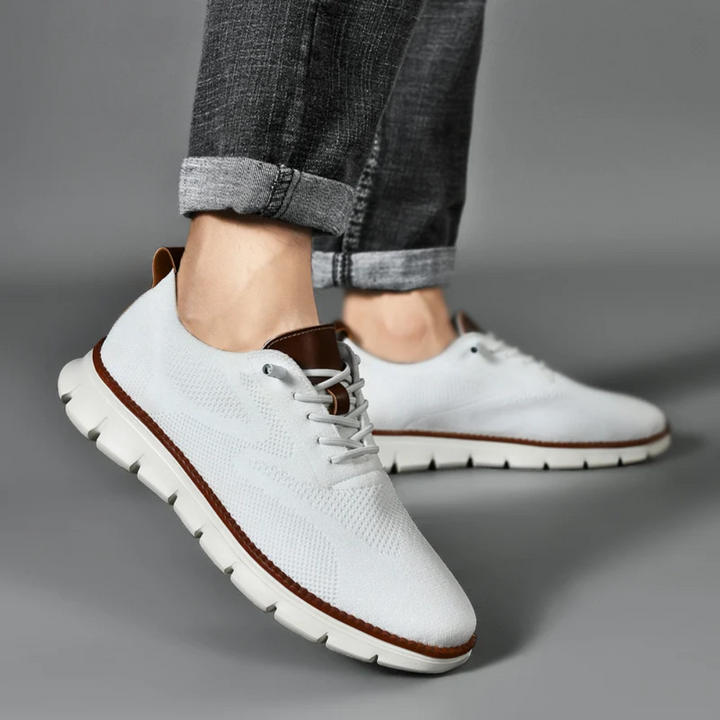Orthopaedic Knitted Men's Sneakers – Bram-7-White-The Livary