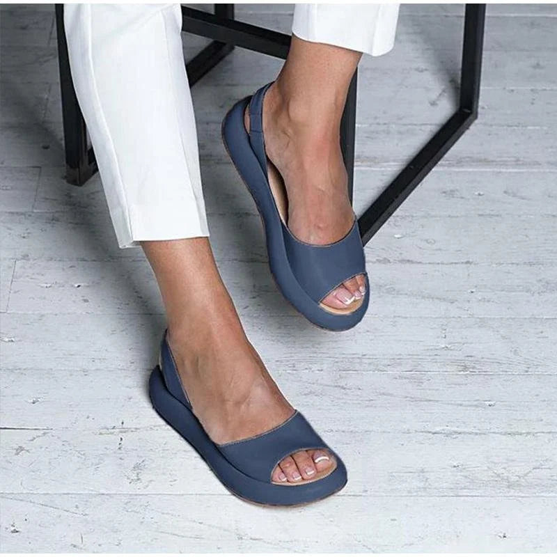 Orthopaedic ladies' comfort sandals with low heel – Livana-White-3-Nora Luxe