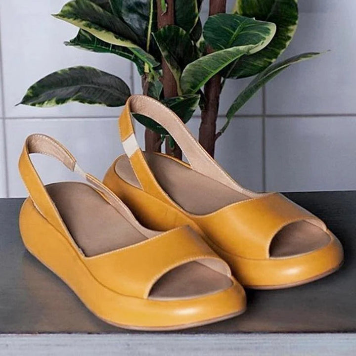 Orthopaedic ladies' comfort sandals with low heel – Livana-White-3-Nora Luxe
