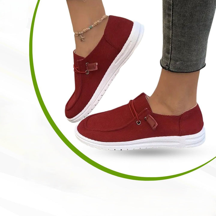 Orthopaedic Ladies' Leisure Shoes – Serena-Red-4-Nora Luxe