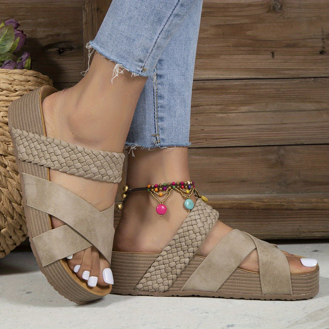 Orthopaedic Ladies Sandals - Sofia-Beige-5-Nora Luxe