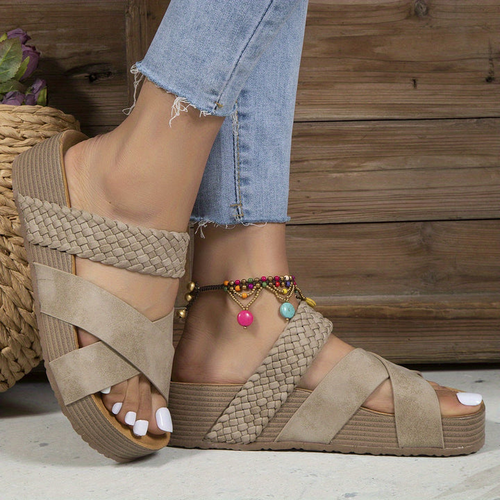 Orthopaedic Ladies Sandals - Sofia-Beige-5-Nora Luxe