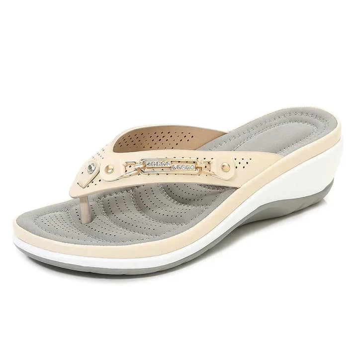Orthopaedic Ladies Slippers with Soft Sole – Solelite-Beige-4-State of Style