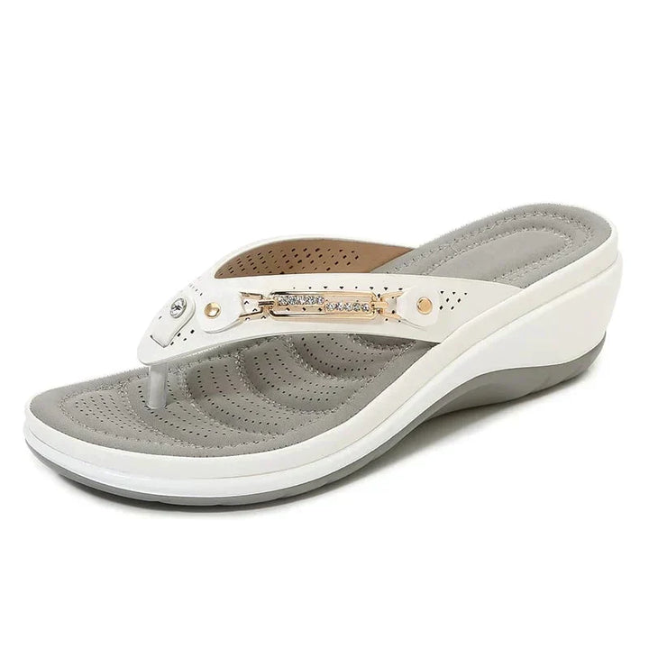 Orthopaedic Ladies Slippers with Soft Sole – Solelite-White-4-State of Style