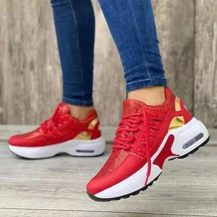 Orthopaedic Ladies' Sneakers - Livia-Red-4.5-The Livary
