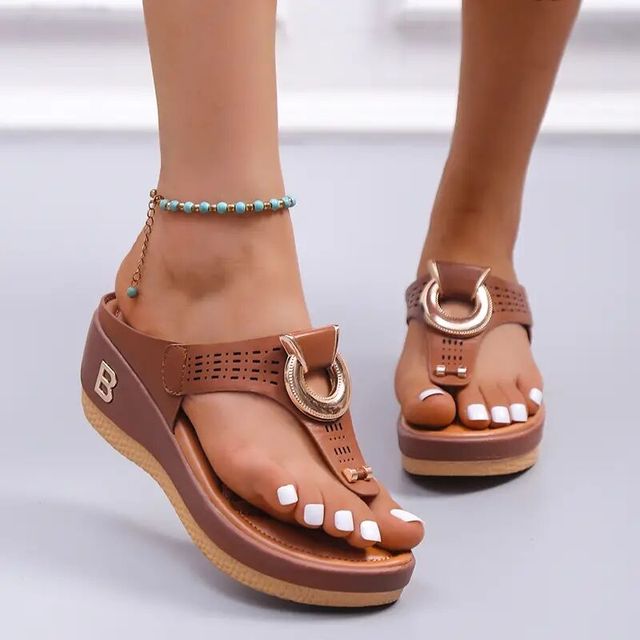 Orthopaedic Ladies Summer Sandals – Livienne-Brown-3-State of Style