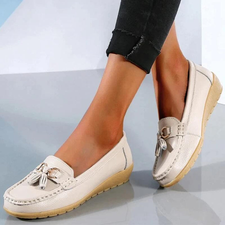 Orthopaedic Leather Loafers – Isabella-Khaki-4.5-The Livary