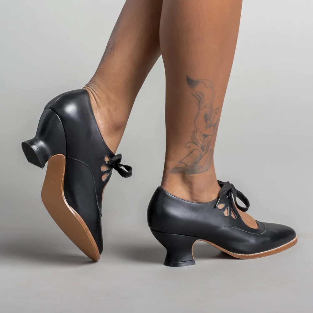 Orthopaedic leather pumps – Viviana-Black-3-Nora Luxe
