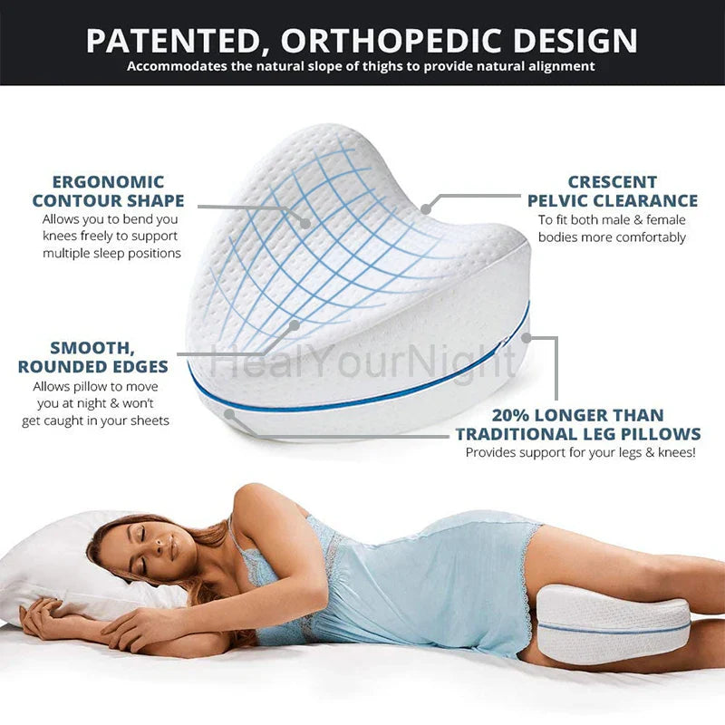 Orthopaedic Memory Foam Leg Cushion - ComfortFoam-White-Nora Luxe
