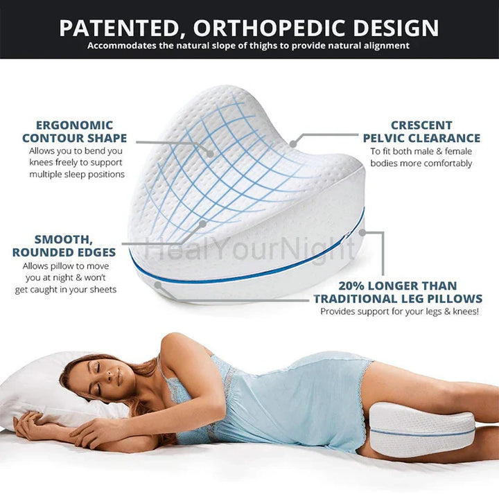 Orthopaedic Memory Foam Leg Cushion - ComfortFoam-White-Nora Luxe