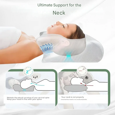 Orthopaedic Pillow - DreamAlign-White Black-Nora Luxe