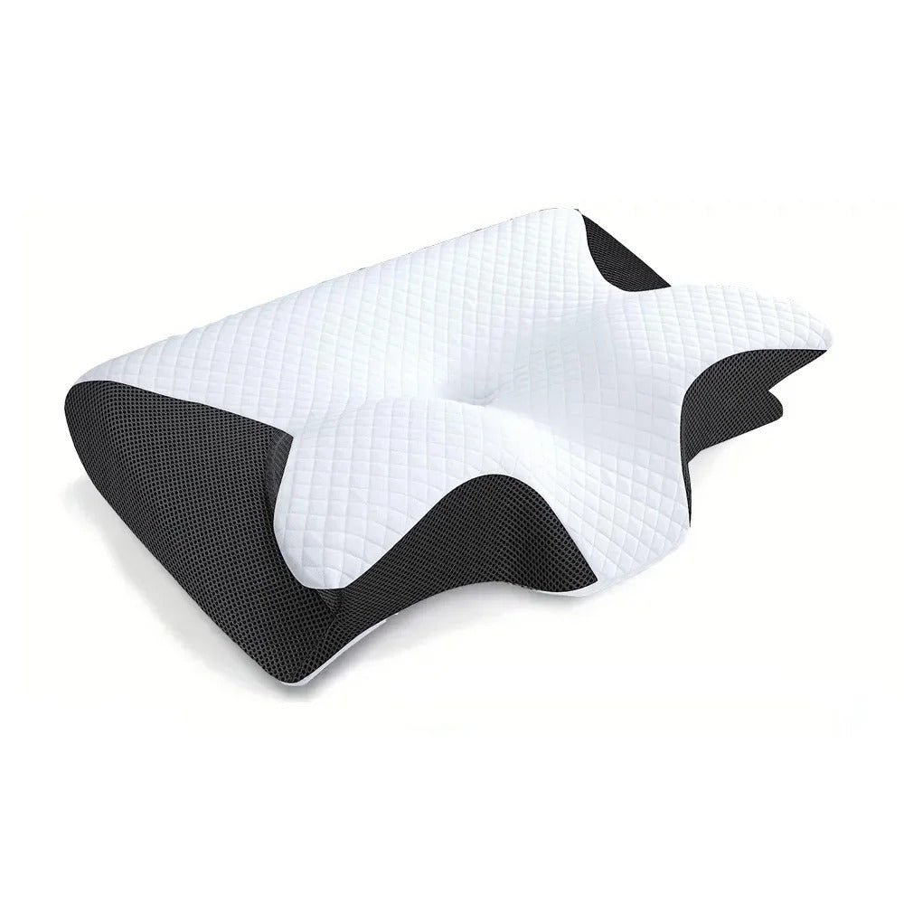 Orthopaedic Pillow - DreamAlign-White Black-Nora Luxe
