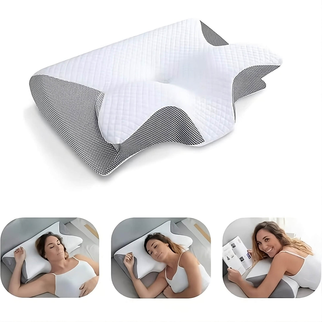 Orthopaedic Pillow - DreamAlign-White Gray-Nora Luxe