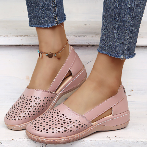 Orthopaedic Slip-ons with Cut-outs - Lena-White-4.5-The Livary