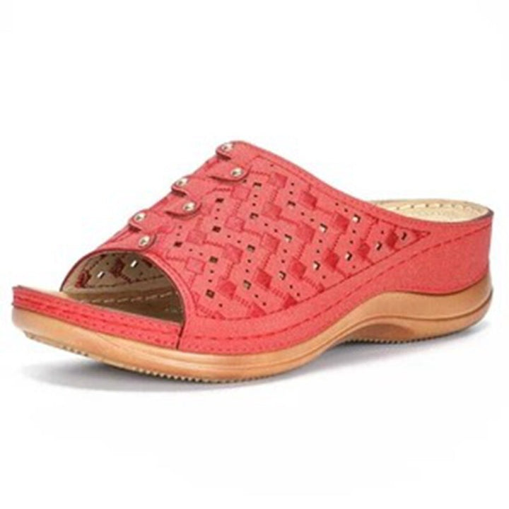 Orthopaedic Support Sandals - OrthoFlex-Red-2.5-Nora Luxe