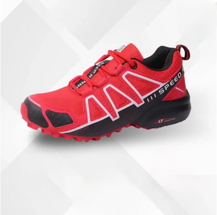 Orthopaedic trekking and hiking shoes - Alpena-Black-Red-3-Nora Luxe