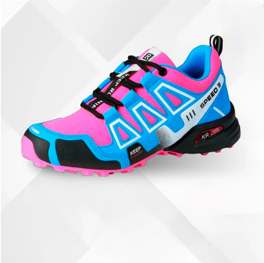 Orthopaedic trekking and hiking shoes - Alpena-Blue-Pink-3-Nora Luxe