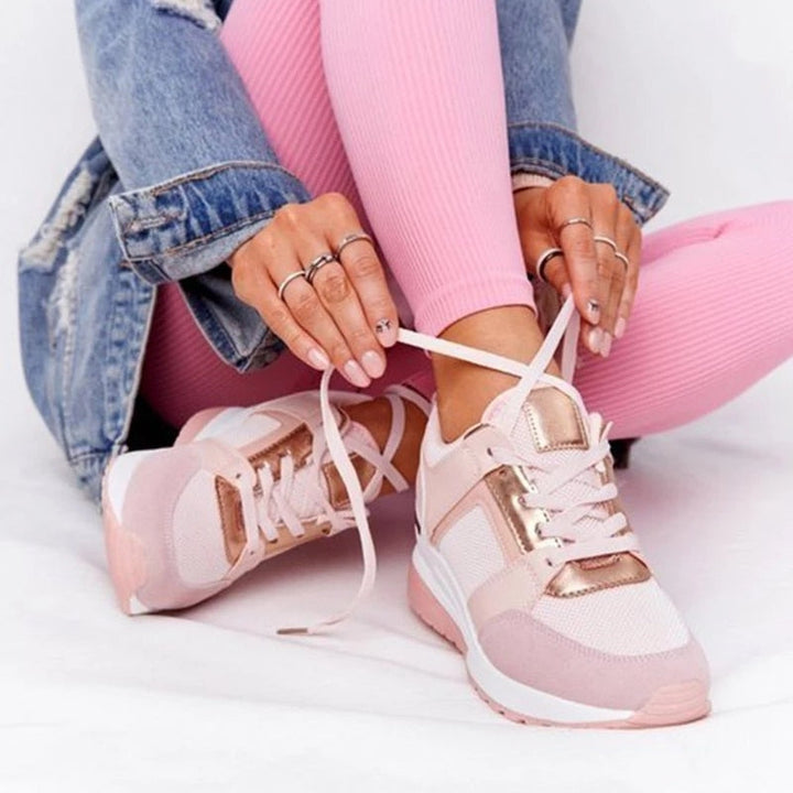 Orthopaedic women's sneakers with cushioning & arch support – Valora-Grey-3-Nora Luxe