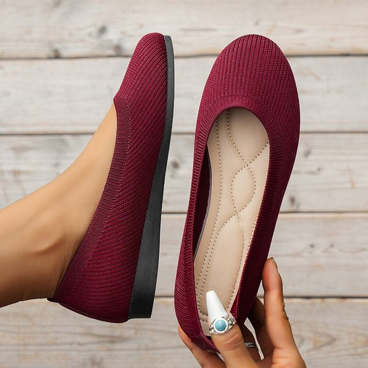 Orthopedic ladies' ballerinas with comfort sole & classic design – Mia-Red-4-Nora Luxe