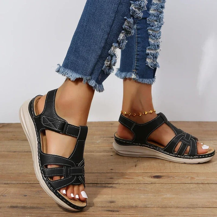 Orthopedic leather sandals for women – Emilia-Brown-3-Nora Luxe