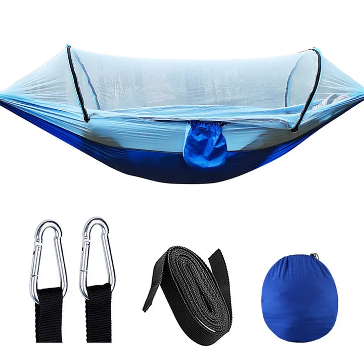 Outdoor Hammock with Mosquito Net - SkyNest-Blue-Nora Luxe