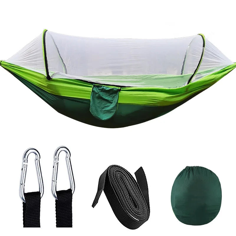 Outdoor Hammock with Mosquito Net - SkyNest-Green-Nora Luxe