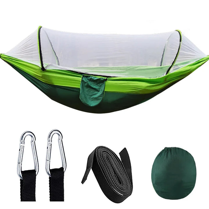 Outdoor Hammock with Mosquito Net - SkyNest-Green-Nora Luxe