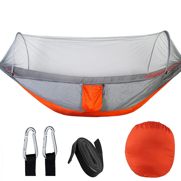 Outdoor Hammock with Mosquito Net - SkyNest-Orange-Nora Luxe