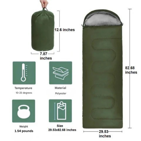 Outdoor sleeping bag for cold nights - AdventureSleeper-Green-Nora Luxe