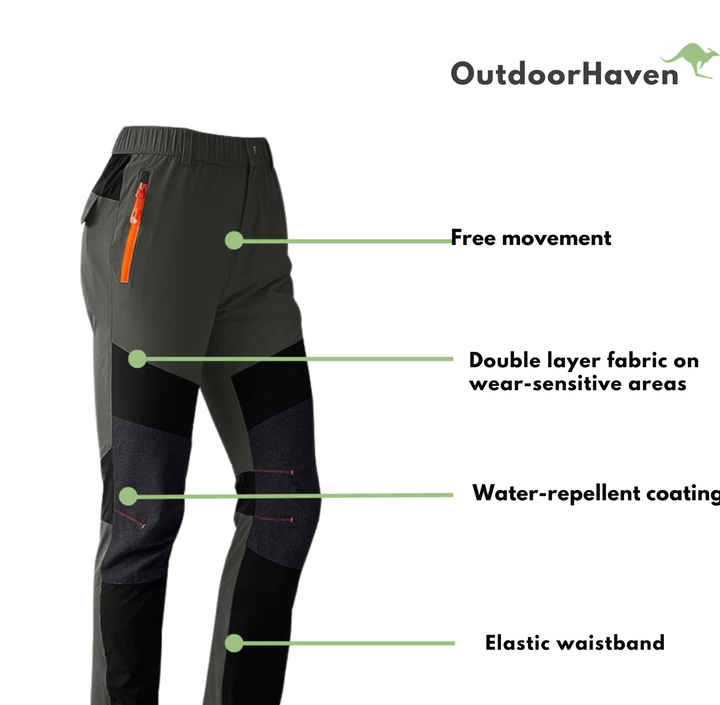 Outdoor Walking Trousers - TrekPro-Dark Green-S-Nora Luxe