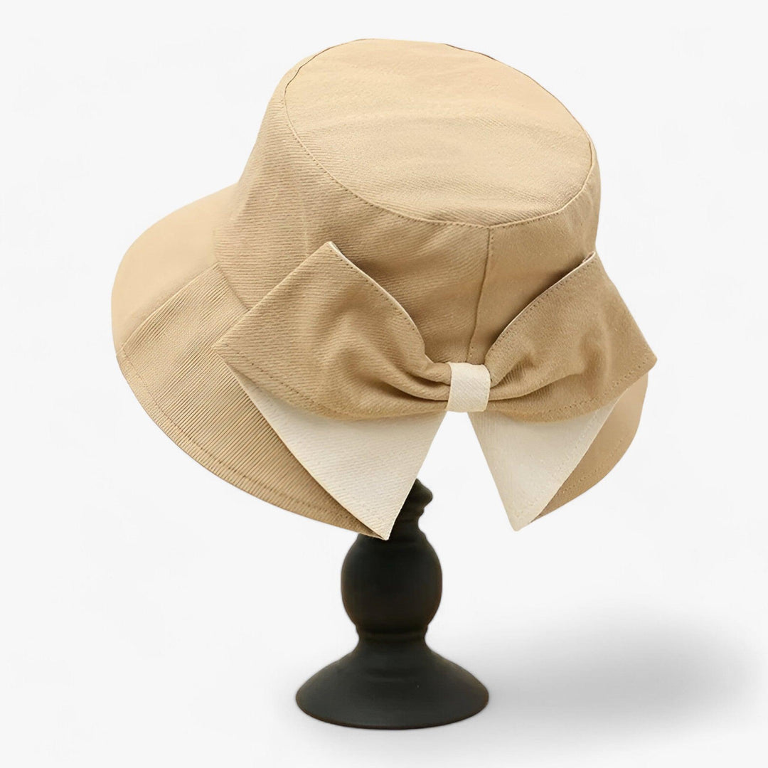 Outdoor women's sun hat – Solaro-Beige White-Nora Luxe