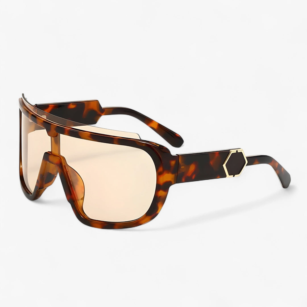 Oversized Monoblock Wraparound Sunglasses – Auron-Leopard-Nora Luxe