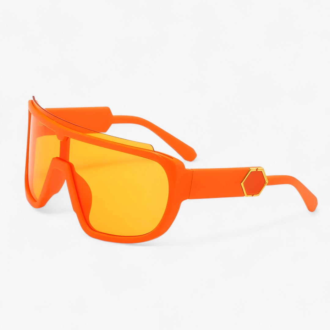 Oversized Monoblock Wraparound Sunglasses – Auron-Orange Yellow-Nora Luxe