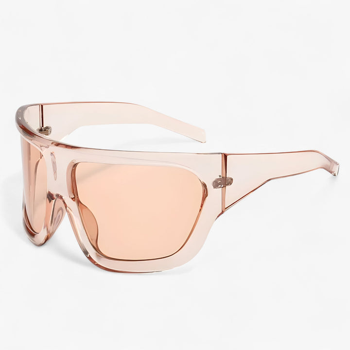 Oversized Steampunk Sports Sunglasses with Wraparound Design – Ignix-Champagne-Nora Luxe