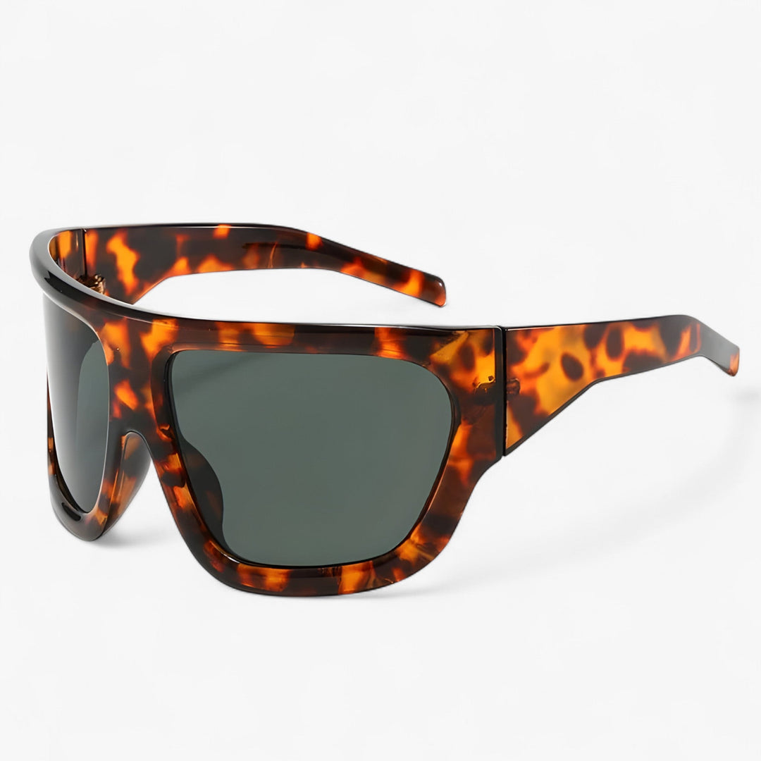 Oversized Steampunk Sports Sunglasses with Wraparound Design – Ignix-Leopard-Nora Luxe
