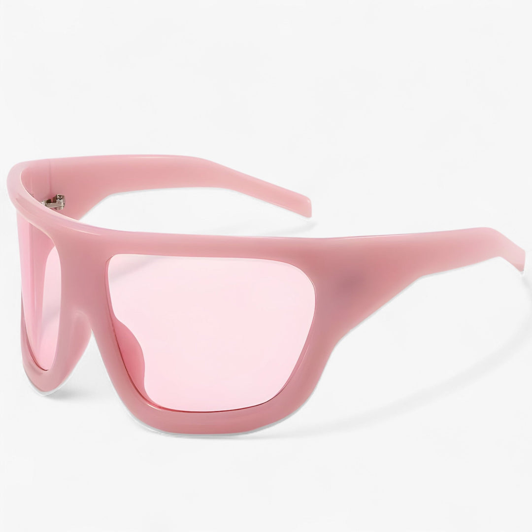 Oversized Steampunk Sports Sunglasses with Wraparound Design – Ignix-Pink-Nora Luxe