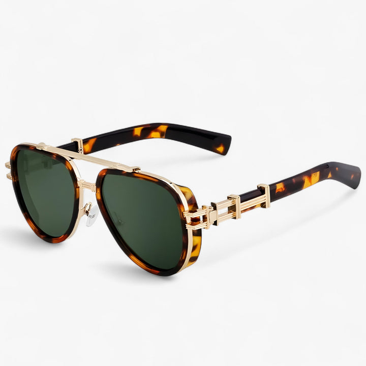 Oversized steampunk sunglasses with polarized lenses – Arclight-Leopard-Nora Luxe