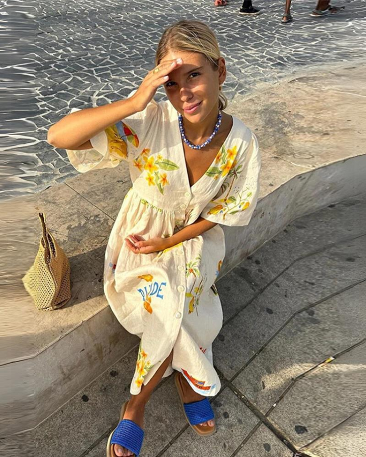Oversized V-neck summer dress – Amara-S-Nora Luxe
