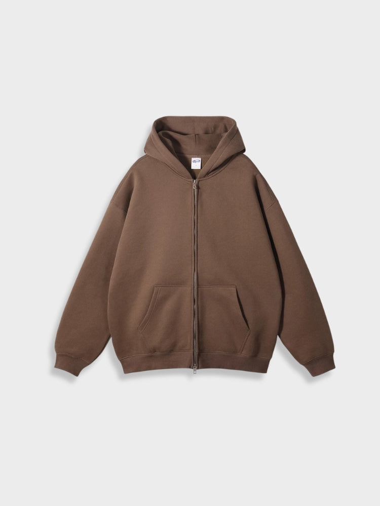 Oversized Vest with Zip - Ava-Brown-S-Nora Luxe