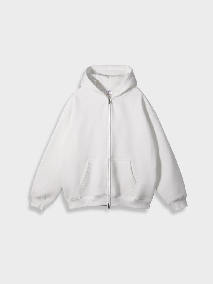 Oversized Vest with Zip - Ava-White-S-Nora Luxe